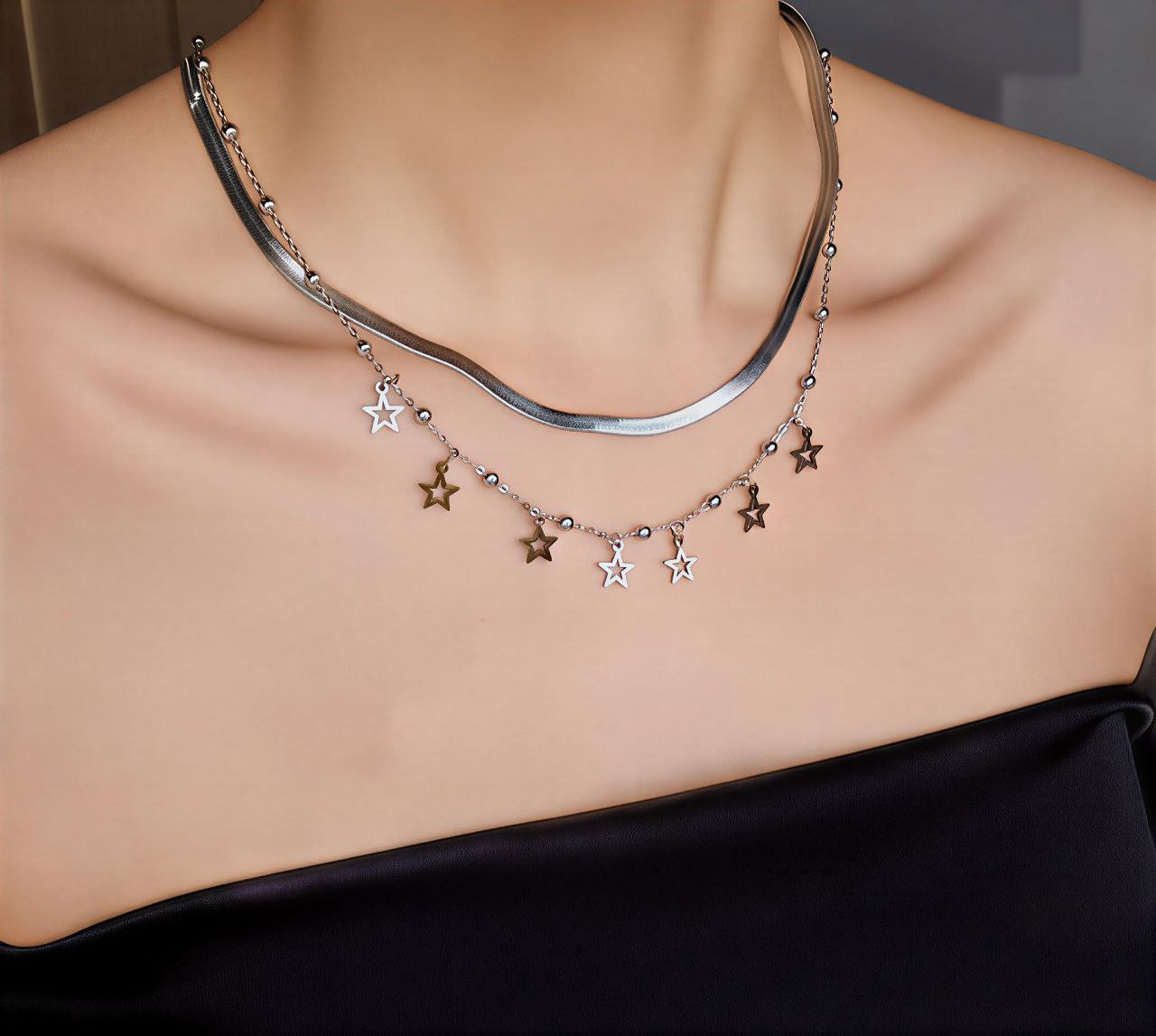گردنبند دو لاین ستاره